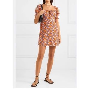 FAITHFULL The Brand Iris Floral Print Puff Sleeve Mini
Dress Size Small